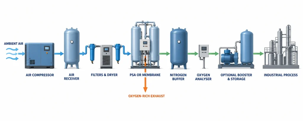 How Does an Industrial Nitrogen Generator Work?
